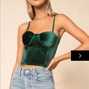 Superdown Green Bustier Top. SOLD OUT online. NWT